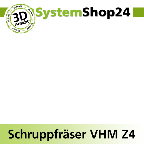 Systemshop24 VHM Schruppfräser Z4 S12mm D12mm AL42mm GL90mm