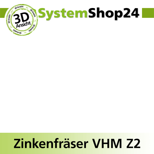 Systemshop24 VHM Zinkenfräser Z2 S12mm D16mm AL16mm GL60mm 7°