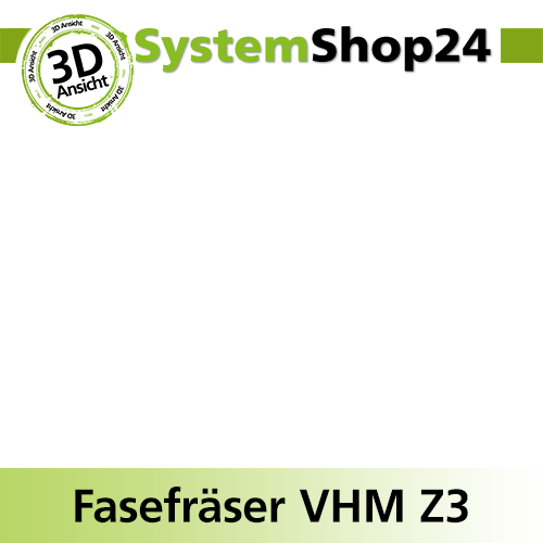 Systemshop24 VHM Fasefräser Z3 S16mm D16mm AL1 3mm AL2 16mm GL70mm 90°