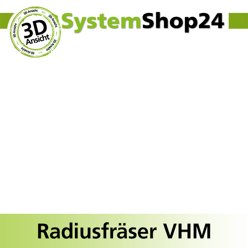 Systemshop24 VHM Konischer Radiusfräser Z2 S8mm D8mm AL32mm GL90mm R3mm