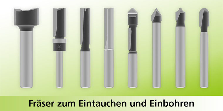 Fräser zun Eintauchen und Einbohren gerade