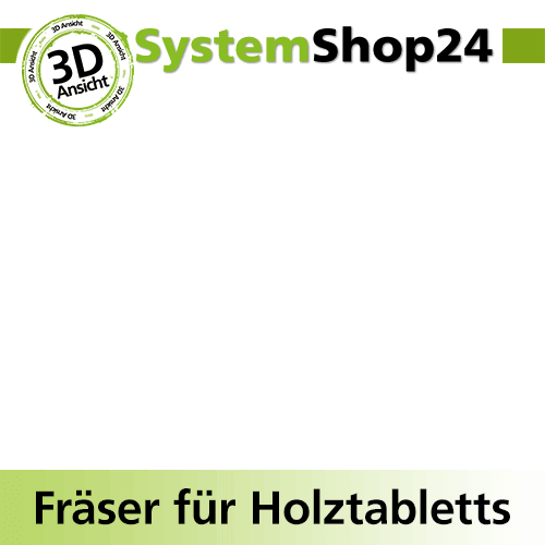Systemshop24 Fräser für Holztabletts mit Achswinkel und Kugellager am Schaft HM Z3 D16mm AL16mm R4mm GL73mm (2 7/8") S8mm RL