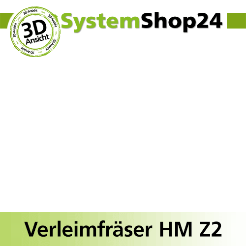 Systemshop24 Gehrungsverleimfräser für 90° Winkel mit Achswinkel HM Z2 D38,1mm (1 1/2") AL12,7mm (1/2") 45° GL46,7mm S8mm RL