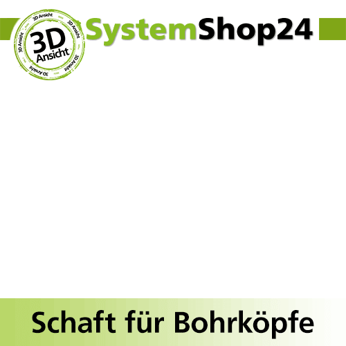 Systemshop24 Schaft für Bohrköpfe D15-30mm mit Schaft Gewinde innen M6 mit Passsitz D10mm SW9mm NL100mm GL115mm S10mm rund