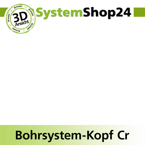 Systemshop24 Bohrsystem-Kopf Chromstahl D42mm d6mm H12,7mm (1/2") SW14mm GL50mm S Gewinde innen M8 mit Passsitz RL