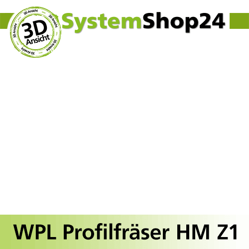 Systemshop24 Wendeplatten-Profilfräser Z1 D24mm AL9mm R6mm GL68mm S8mm RL