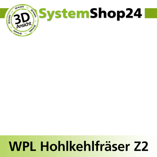 Systemshop24 Wendeplatten-Hohlkehlfräser Z2 D25,4mm (1") AL19,5mm R3mm GL58mm S8mm RL