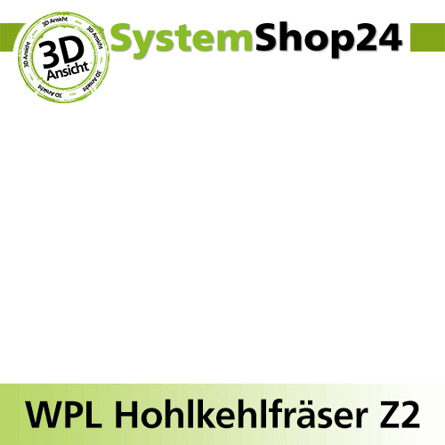 Systemshop24 Wendeplatten-Hohlkehlfräser Z2 D25,4mm (1") AL19,5mm R5mm GL58mm S8mm RL