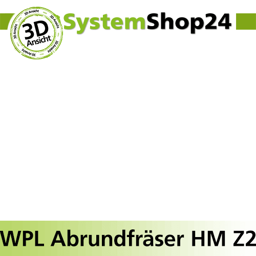 Systemshop24 Wendeplatten-Abrundfräser mit Kugellager Z2 D27mm R1mm GL61mm S8mm RL