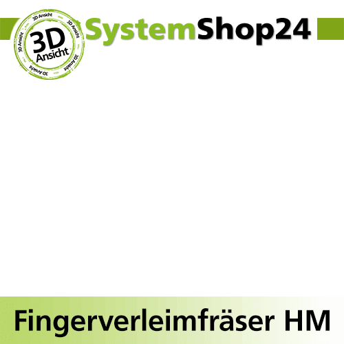 Systemshop24 Fingerverleimfräser gerade mit Kugellager am Schaft HM Z3 D47,6mm (1 7/8") AL36mm T4,8/6,4/7,9/9,8/14,3mm GL109mm S12mm RL