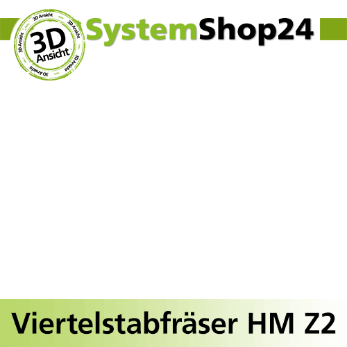 Systemshop24 Viertelstabfräser mit Achswinkel HM Z2 D19mm (3/4") D1 11mm AL11mm R4mm GL45mm S8mm RL
