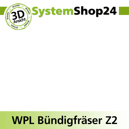 Systemshop24 Wendeplatten-Bündigfräser mit Kugellager Z2 D21mm AL12mm GL62mm S8mm RL