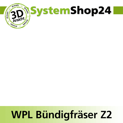 Systemshop24 Wendeplatten-Bündigfräser mit zwei Kugellagern Z2 D21mm AL30mm GL83mm S8mm RL