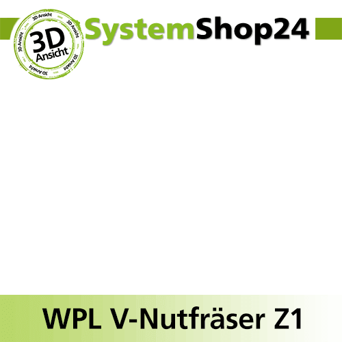 Systemshop24 Wendeplatten-V-Nut- und Schriftenfräser mit Achswinkel Z1 D41,3mm (1 5/8") AL20,5mm 45° GL85mm S12mm RL