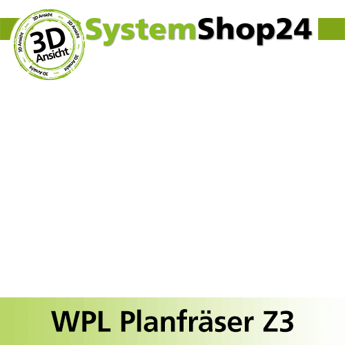 Systemshop24 Wendeplatten-Planfräser mit Achswinkel Z3 D80mm AL12mm GL90mm S20mm RL