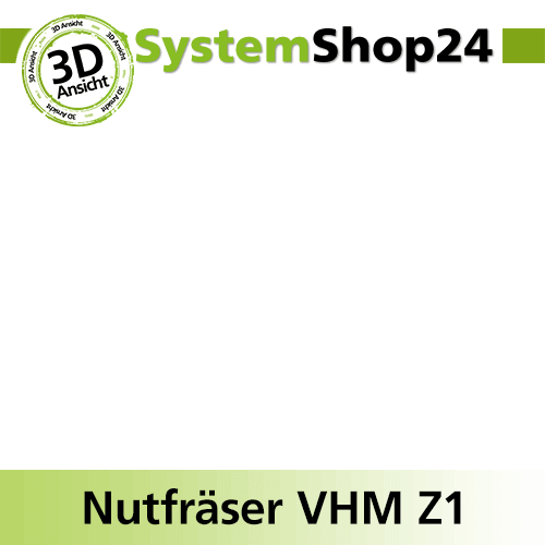 Systemshop24 VHM Nutfräser für Dremel Z1 D3,2mm (1/8") AL8mm GL36mm S4,8mm