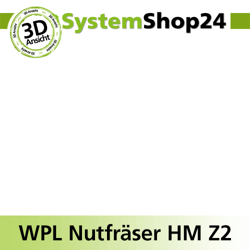 Systemshop24 Wendeplatten-Nutfräser Z2 D19mm (3/4") AL49,5mm GL89,5mm S8mm RL