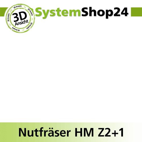 Systemshop24 Nutfräser HM Z2+1 D25mm AL20mm GL54mm (2 1/8") S8mm RL
