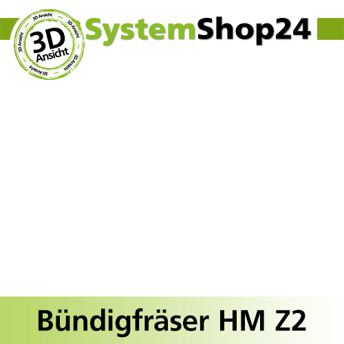 Systemshop24 Bündigfräser mit Achswinkel und Kugellager HM Z2 D19mm (3/4") AL25mm GL70mm S8mm RL