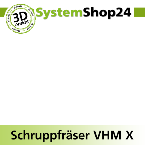 Systemshop24 VHM Extreme Schruppfräser Z2 S20mm D20mm AL100mm GL150mm RL-RD / positiv / Up Cut