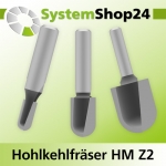 und umfangschneidend HM Z2 D25,4mm R12,7mm Systemshop24 Hohlkehlfräser bohr 