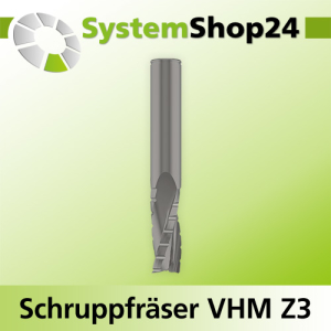 Schruppfräser mit Spanbrecher VHM Z3 D6-25mm S6-25mm Rechtslauf-Rechtsdrall / positive Spirale / Up Cut