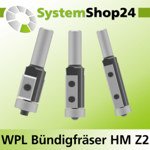 Wendeplatten-Bündigfräser mit Kugellager Z2 D16-21mm S8-12mm