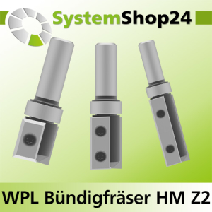 Wendeplatten-Bündigfräser mit Kugellager am Schaft Z2 D19mm S8-12mm