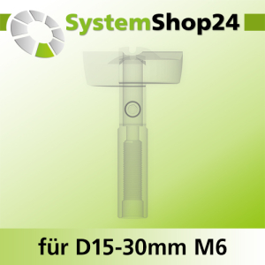 Schaft für Bohrköpfe D15-30mm mit Schaft Gewinde innen M6 mit Passsitz