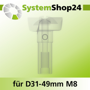 Schaft für Bohrköpfe D31-49mm mit Schaft Gewinde innen M8 mit Passsitz