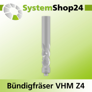 Bündigfräser spiralgenutet mit doppeltem Kugellager VHM Z4 D6,35-12,75mm S6-12,75mm Rechtsdrall-Linksdrall / positive Spirale / negative Spirale / Up Cut / Down Cut