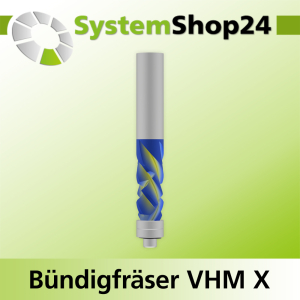 Bündigfräser spiralgenutet mit doppeltem Kugellager Extreme VHM Z4 D6,35-12,75mm S6-12,75mm Rechtsdrall-Linksdrall / positive Spirale / negative Spirale / Up Cut / Down Cut