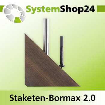 FAMAG Staketen-Bormax 2.0 Neue Version Set 5-teilig D15, 20, 25, 30, 35mm Zentrierspitze, Vorbohrer D4mm + Verlängerung