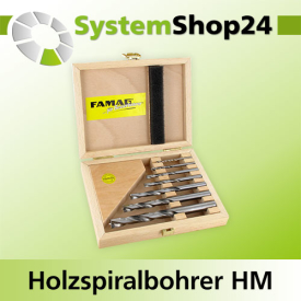 FAMAG HM-Holzspiralbohrer-Set 7-teilig im Holzkasten D3,...