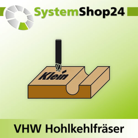 KLEIN VHW Hohlkehlfräser S6mm D6mm R3mm B9mm L60mm Z3