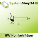 KLEIN HW Hohlkehlfräser S6mm D3,2mm R1,6mm B10mm...