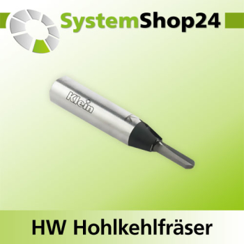 KLEIN HW Hohlkehlfräser S6,4mm D3,2mm R1,6mm B10mm L44mm Z2