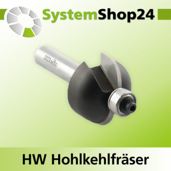 KLEIN HW Hohlkehlfräser mit Kugellager S6mm D16mm R3,2mm B13mm L51mm Z2