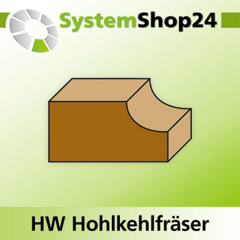 KLEIN HW Hohlkehlfräser mit Kugellager S8mm D22,2mm R6,4mm B14mm L51mm Z2