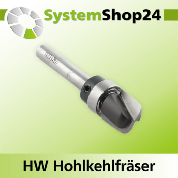 KLEIN HW Hohlkehlfräser mit Kugellager am Schaft S6mm D12,7mm R3,2mm B13mm L54mm Z2