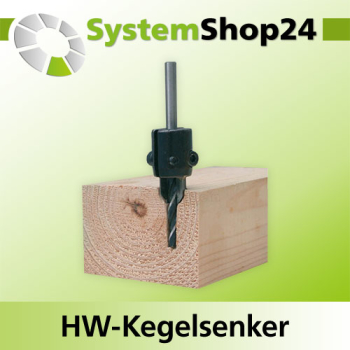 KLEIN Verstellbarer HW-Kegelsenker Z2 D1 3/7 D2 11/15 B12mm L32mm 45°