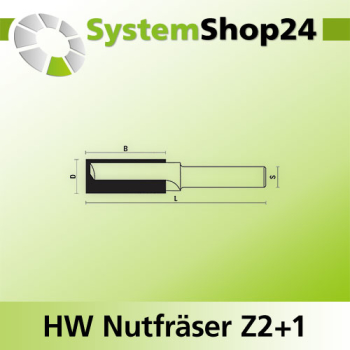 KLEIN HW Nutfräser Z2+1 S12mm D20mm B35mm L90mm