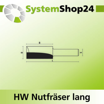 KLEIN HW Nutfräser lang S12,7mm D12,7mm B38mm L80mm Z2
