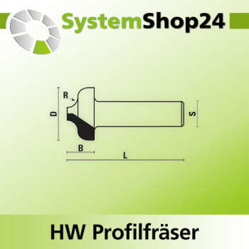 KLEIN HW Profilfräser S12,7mm D25,4mm B3,2mm L9,5mm Z2
