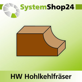 KLEIN HW Hohlkehlfräser mit Kugellager S12mm D22,2mm R6,4mm B14mm L60mm Z2