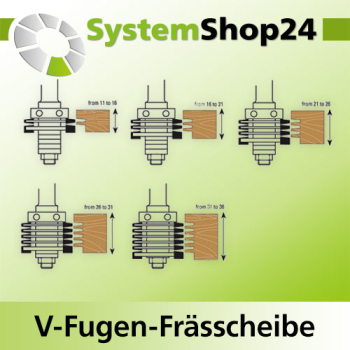 KLEIN V-Fugen-Frässcheibe D39,2mm d8mm Z2 Dicke 1,85mm