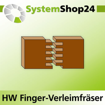 KLEIN HW Finger-Schlitz-Zapfen-Fräser mit Kugellager am Schaft, keilgezinkt S12mm D47,6mm B36mm L96mm E9,8mm Z3