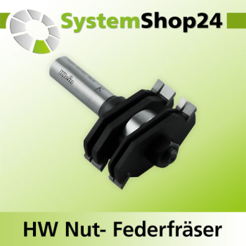 KLEIN HW Nut- Federfräser verstellbar S12mm D47,6mm B3,2/18mm L76mm E12,8mm Z2