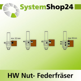 KLEIN HW Nut- Federfräser verstellbar S12mm D47,6mm...