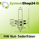 KLEIN HW Nut- Federfräser verstellbar S12,7mm...